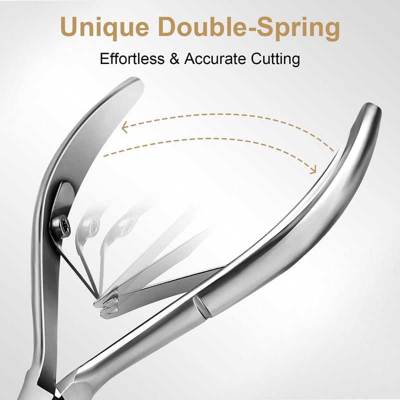 Easkep Cuticle Trimmer with Cuticle Pusher - Easkep Cuticle Remover Cuticle Nipper Professional Stainless Steel Cuticle Cutter Clipper Pedicure Manicure Tools for Fingernails and Toenails (D501-Silver) - Image 3
