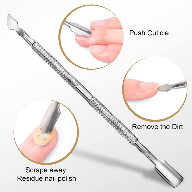 Easkep Cuticle Trimmer with Cuticle Pusher - Easkep Cuticle Remover Cuticle Nipper Professional Stainless Steel Cuticle Cutter Clipper Pedicure Manicure Tools for Fingernails and Toenails (D501-Silver) - Image 5
