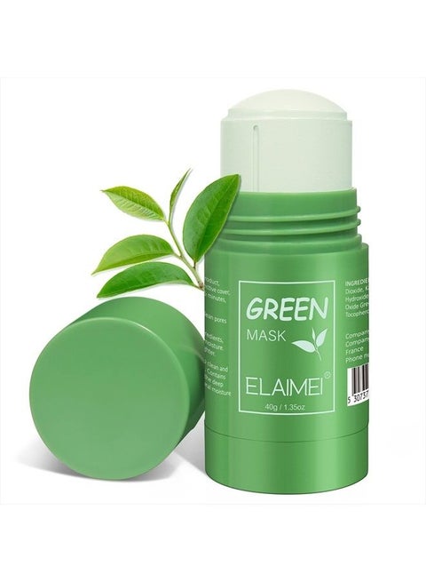 Green Tea Mask Stick, Blackhead Remover with Green Tea Extract,Deep Pore Cleansing, Skin Brightening, Moisturizing Face mask, Removes Blackheads for Face, Mask Stick for All Skin Type (1 pack)