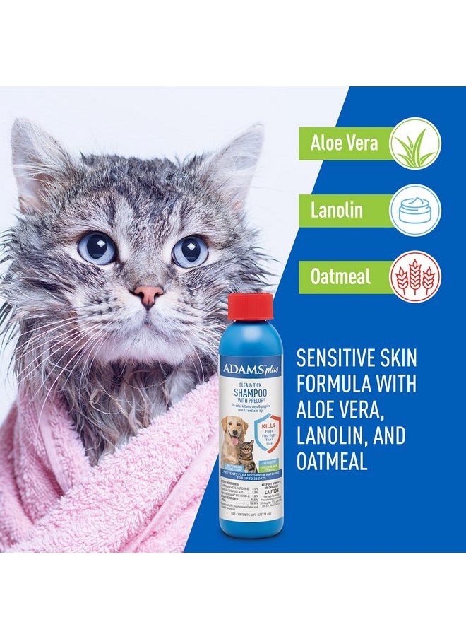 ADAMS Adams Plus Flea & Tick Shampoo with Precor for Cats, Kittens, Dogs & Puppies Over 12 Weeks Of Age |Sensitive Skin Flea Treatment for Dogs & Cats |Kills Adult Fleas, Flea Eggs, Ticks, and Lice |6 Oz  - Image 4