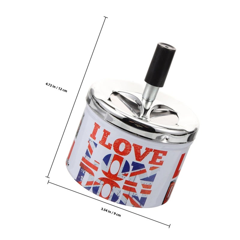 Metal Windproof Ashtray With Lid Automatic Extinguishing Smokeless For Home Office - Image 3
