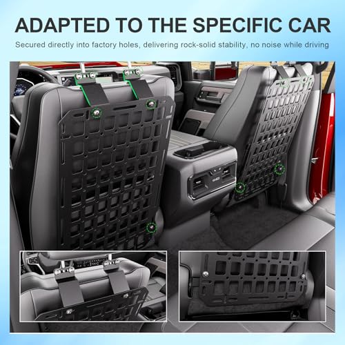 SZYANG 2PCS Seat Back Molle Panel Compatible with 2019-2026 Chevy Silverado GMC Sierra 1500 Seat Back Organizers Molle Tactical Truck Organizer Replacement for 2019-2026 Chevy Silverado Accessories - Image 2