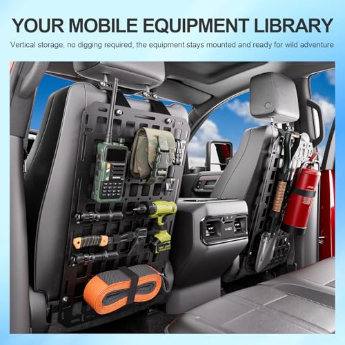 SZYANG 2PCS Seat Back Molle Panel Compatible with 2019-2026 Chevy Silverado GMC Sierra 1500 Seat Back Organizers Molle Tactical Truck Organizer Replacement for 2019-2026 Chevy Silverado Accessories - Image 4