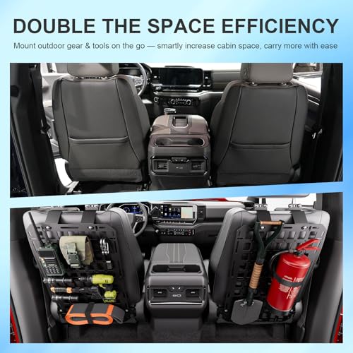 SZYANG 2PCS Seat Back Molle Panel Compatible with 2019-2026 Chevy Silverado GMC Sierra 1500 Seat Back Organizers Molle Tactical Truck Organizer Replacement for 2019-2026 Chevy Silverado Accessories - Image 3
