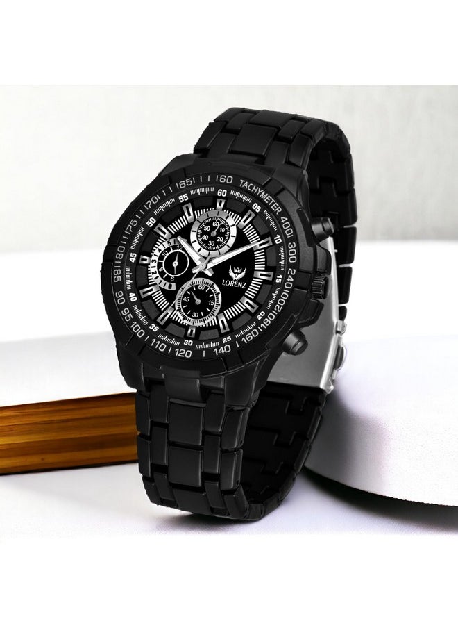 Lorenz LORENZ Stainless Steel Black Dial Analog Watch For Men | Watch For Boys- Mk-3080K  - Image 4