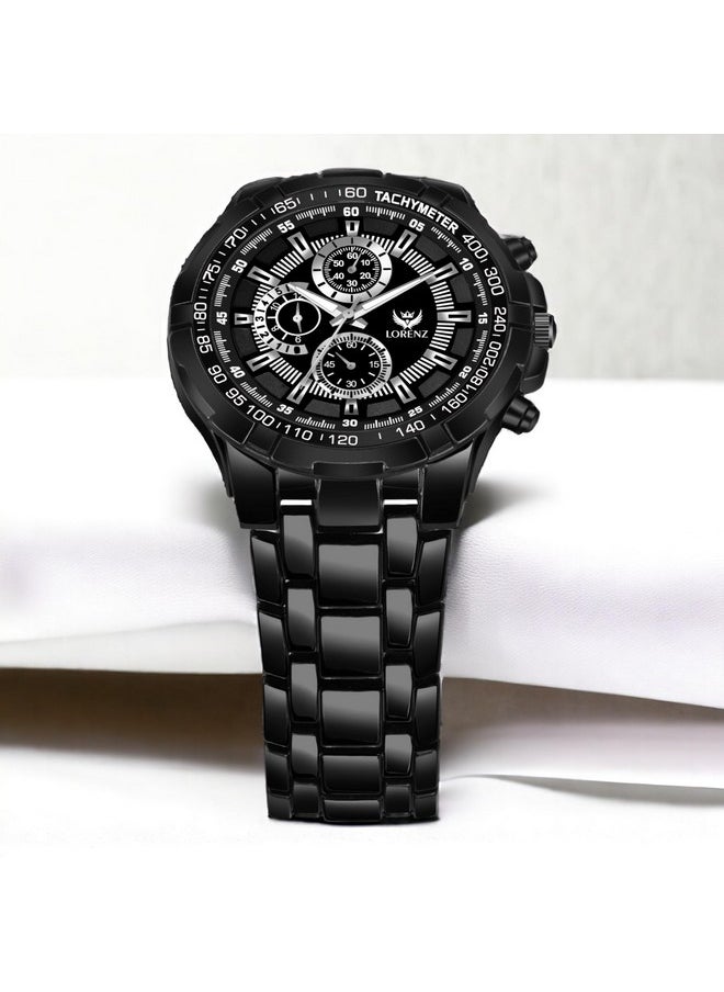 Lorenz LORENZ Stainless Steel Black Dial Analog Watch For Men | Watch For Boys- Mk-3080K  - Image 5