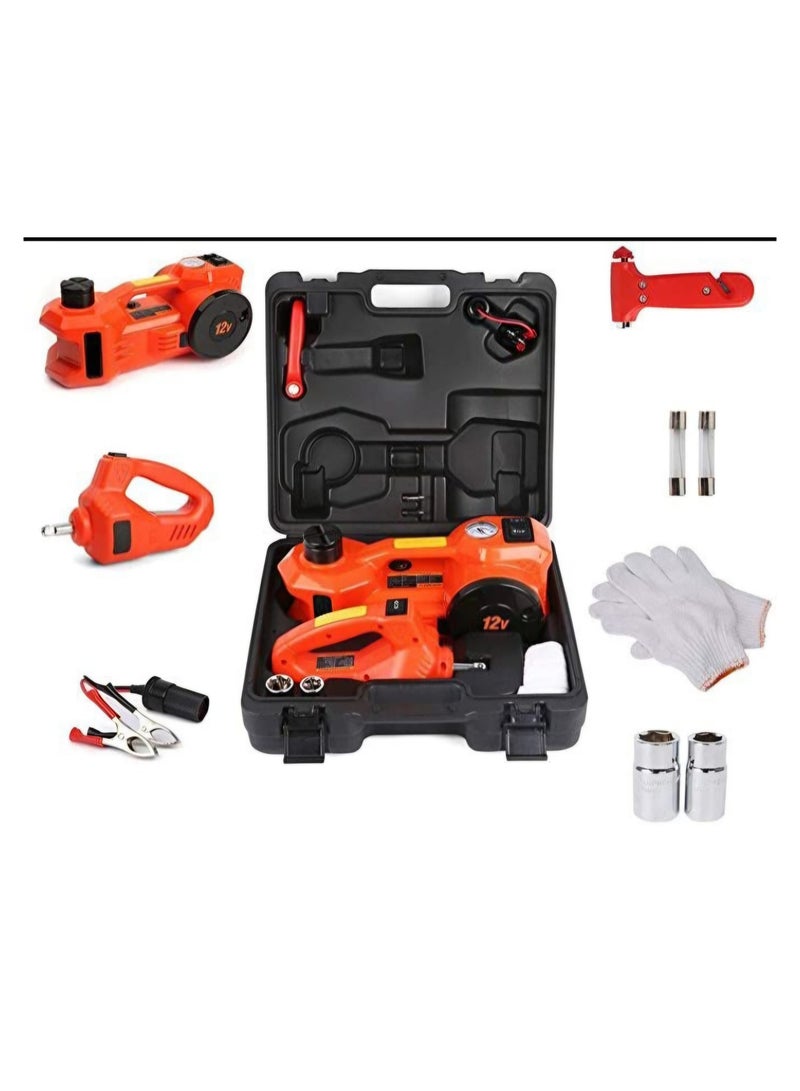 Generic Smart Electric Car Jack Kit 5 Ton 12V Electric Jack for Car with Impact Wrench and Tire Inflator Pump for SUV Sedan Truck Change Tires Garage Repair  - Image 1