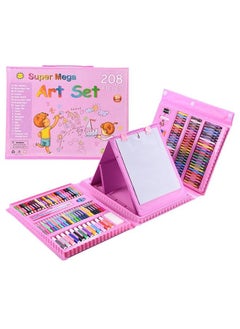 ZCM-HAPPY 208-Piece Children Drawing Set for Kids with Oil Pastels, Crayons, Colored Pencils, Markers, Folding Artboard  - Image 1