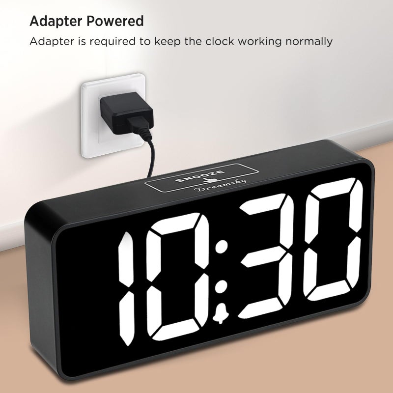 DreamSky Large Digital Alarm Clock Big Numbers for Seniors & Visually Impaired, 9 Inches Electric Clocks for Bedroom, Jumbo Display Fully Dimmable Brightness, USB Ports, Adjustable Alarm Volume - Image 2