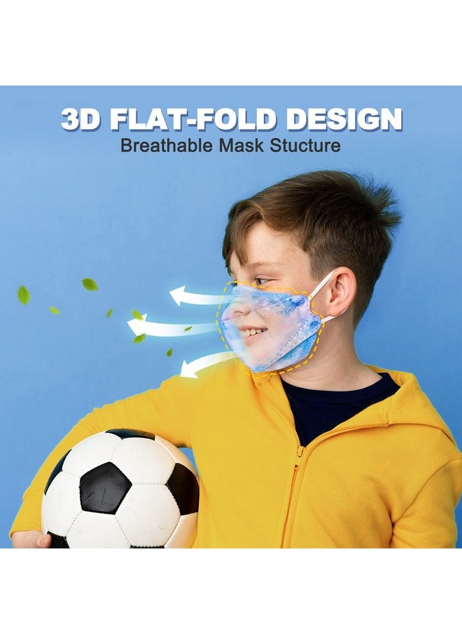 NiHealth - NiHealth 50PCS Disposable KF94 Face Masks for Kids, Tomorotec Cute Heart Children's Fish Shape Disposable Face Masks Tie-Dye Variety Face Masks (5 Starry Sky Designs) - Image 1