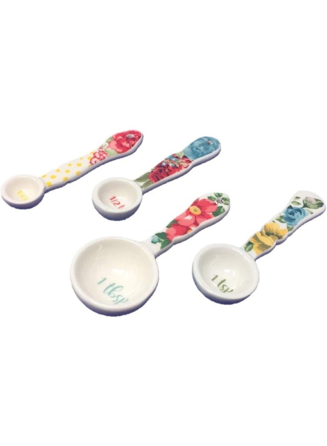The Pioneer Woman The Pioneer Woman Vintage Floral Ceramic Measuring Spoons  - Image 1