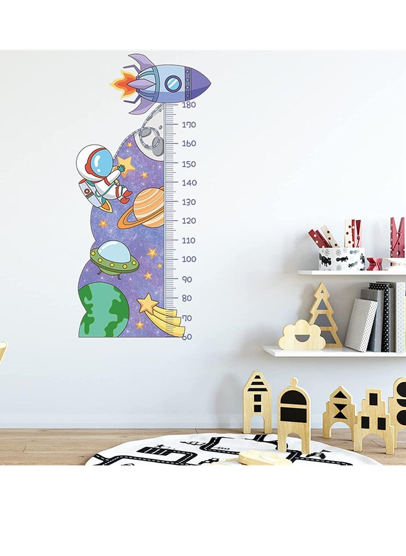 Gonice Kids Height Growth Chart Wall Stickers, Outer Space Wall Decals, Astronaut Kids Measuring Ruler Wallpaper Decals, Wall Art Decoration, Peel and Stick for Kids Living Room Bedroom Wall Decor  - Image 1