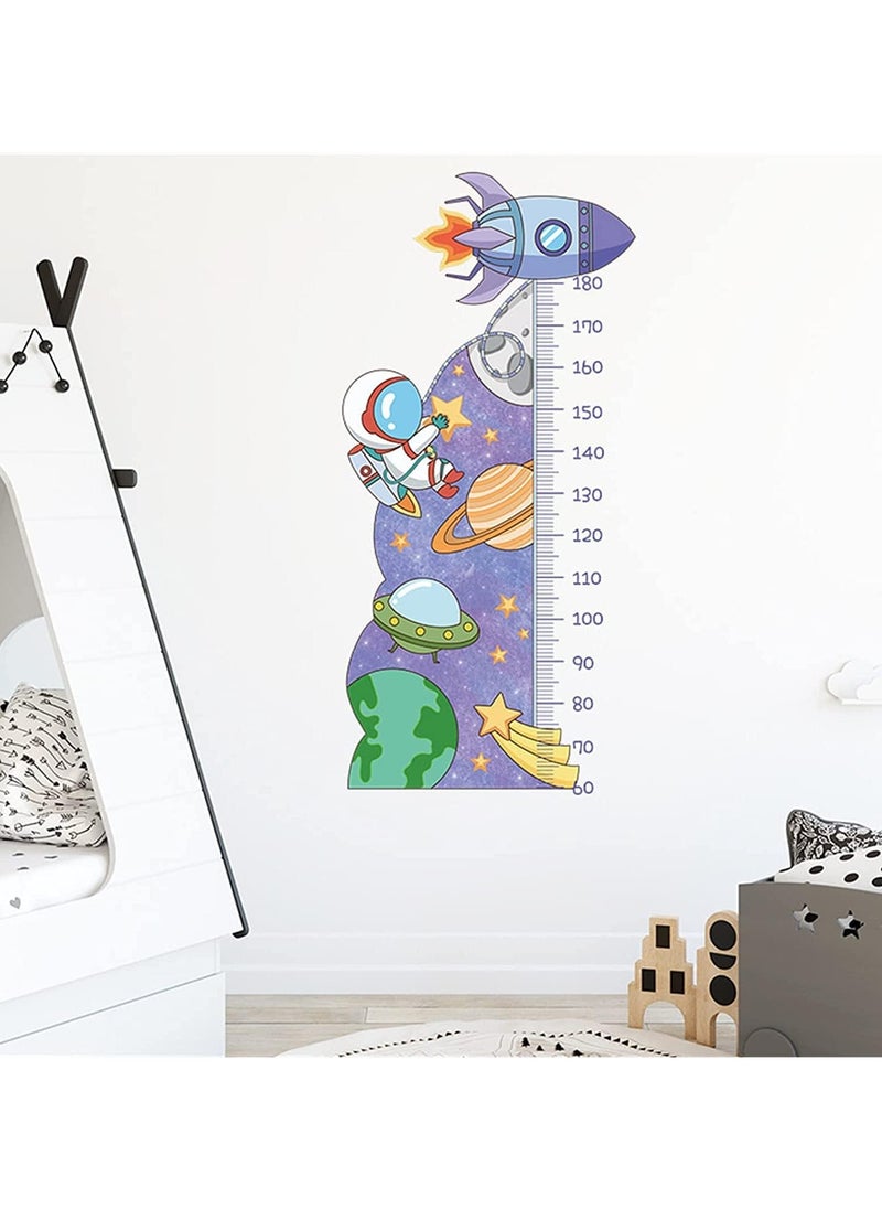 Gonice Kids Height Growth Chart Wall Stickers, Outer Space Wall Decals, Astronaut Kids Measuring Ruler Wallpaper Decals, Wall Art Decoration, Peel and Stick for Kids Living Room Bedroom Wall Decor  - Image 3