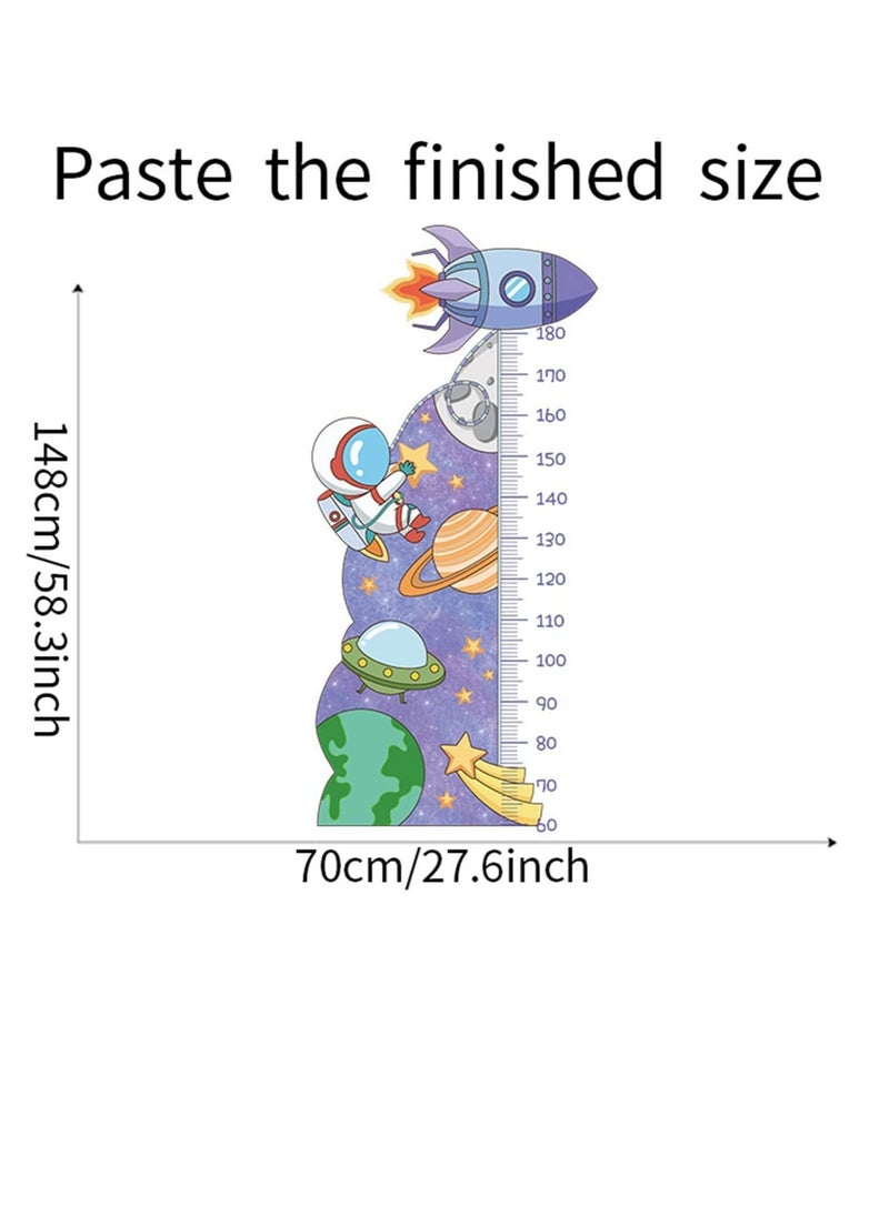 Gonice Kids Height Growth Chart Wall Stickers, Outer Space Wall Decals, Astronaut Kids Measuring Ruler Wallpaper Decals, Wall Art Decoration, Peel and Stick for Kids Living Room Bedroom Wall Decor  - Image 5