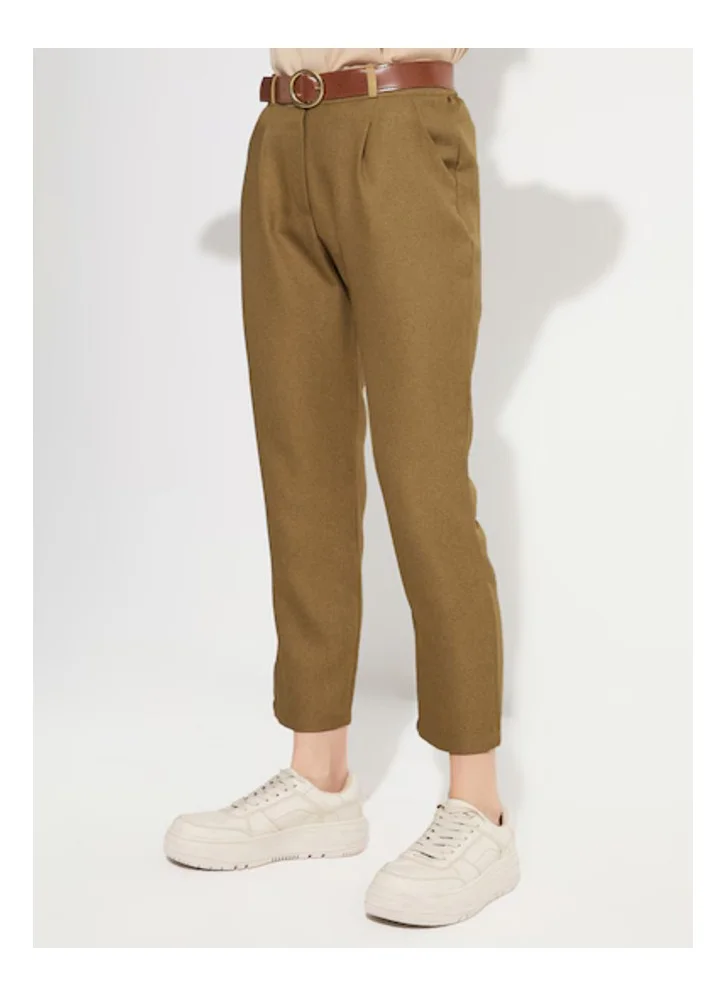 JUNE Ruffle Detailed High Waist Pants