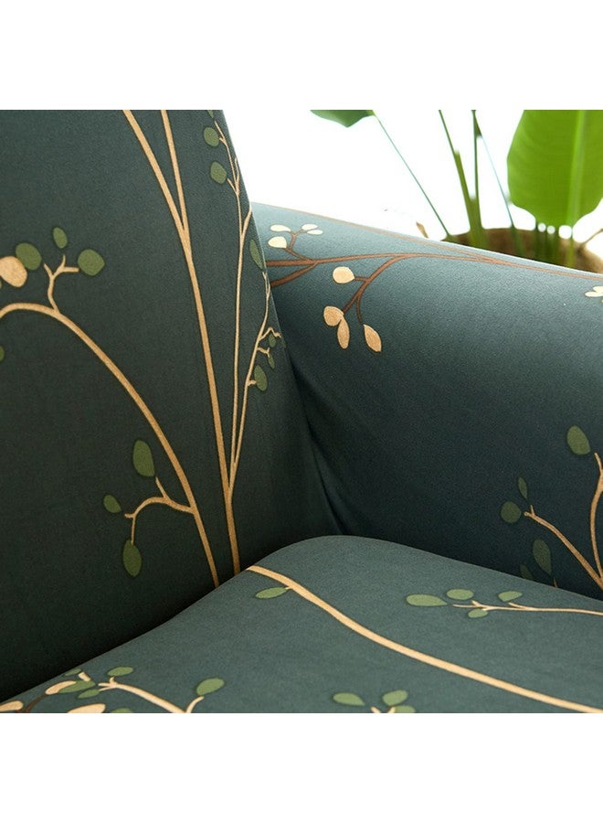 هاوس أوف كويرك غطاء أريكة House of Quirk Universal Single Seater Cover Big Elastic Cover for Sofa Flexible Stretch Sofa Cover (Branch Teal)، 92% بوليستر 8% سباندكس - Image 3