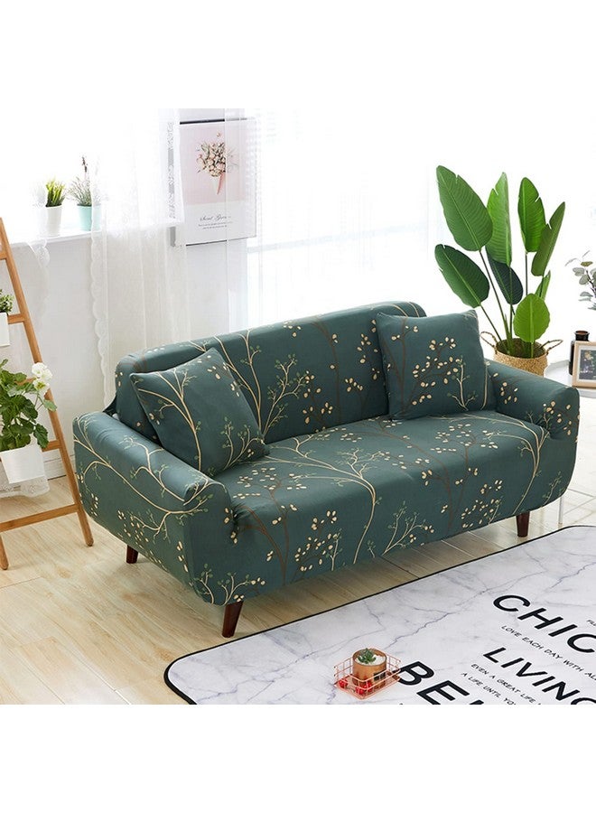 هاوس أوف كويرك غطاء أريكة House of Quirk Universal Single Seater Cover Big Elastic Cover for Sofa Flexible Stretch Sofa Cover (Branch Teal)، 92% بوليستر 8% سباندكس - Image 2