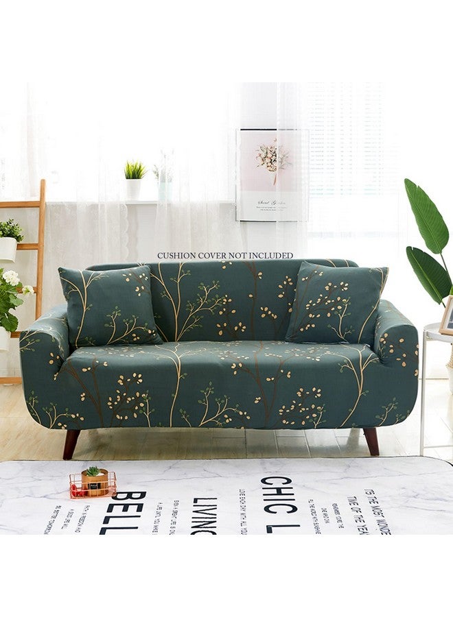 هاوس أوف كويرك غطاء أريكة House of Quirk Universal Single Seater Cover Big Elastic Cover for Sofa Flexible Stretch Sofa Cover (Branch Teal)، 92% بوليستر 8% سباندكس - Image 1