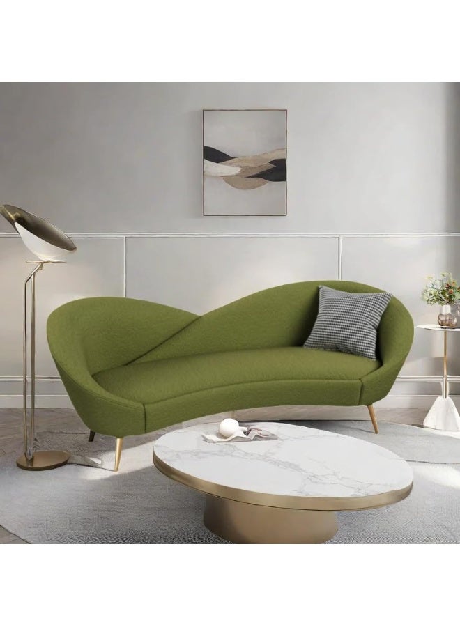 Zayn comforts Elegant 3-Seater Sofa in Green Boucle - Image 1