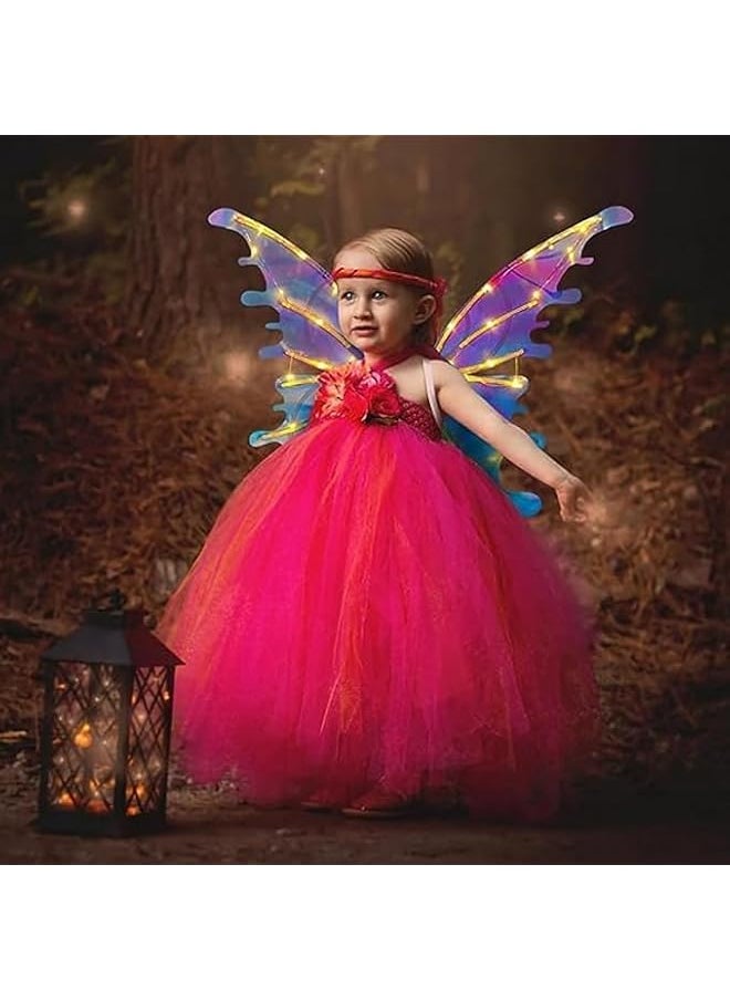 The Bros Wings with Led String Lights, Flapping Butterfly Wings, DIY Fairy Wings for Girls Adults, LED Light Up, for Halloween Cosplay Birthday  - Image 4