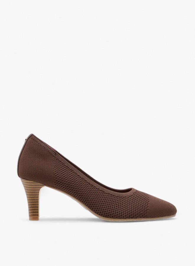 Le Confort Women's Flyknit Textured Slip-On Pumps with Cone Heels  - Image 3