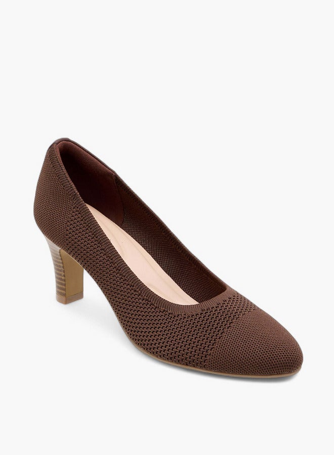 Le Confort Women's Flyknit Textured Slip-On Pumps with Cone Heels  - Image 2