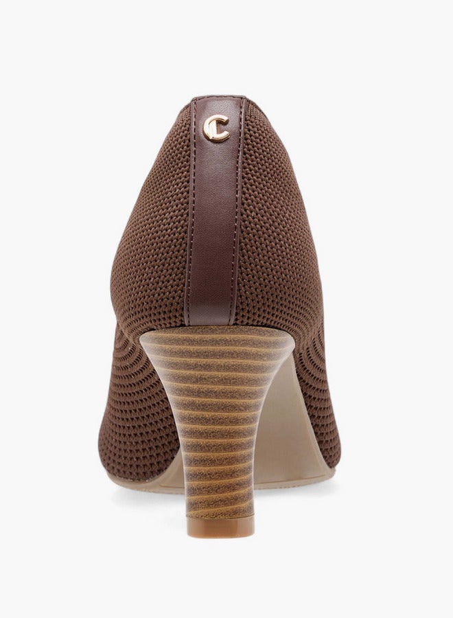 Le Confort Women's Flyknit Textured Slip-On Pumps with Cone Heels  - Image 5