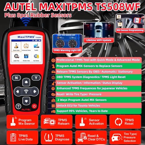 Autel Autel MaxiTPMS TS508WF KIT 2024 WiFi Ver TPMS Programming Tool with 8pcs MX Sensor TPMS Relearn Activate/Read/Copy Sensor Free Lifetime Update Upgrade of TS508K TS508 Supplement for MS906BT MS906TS - Image 2
