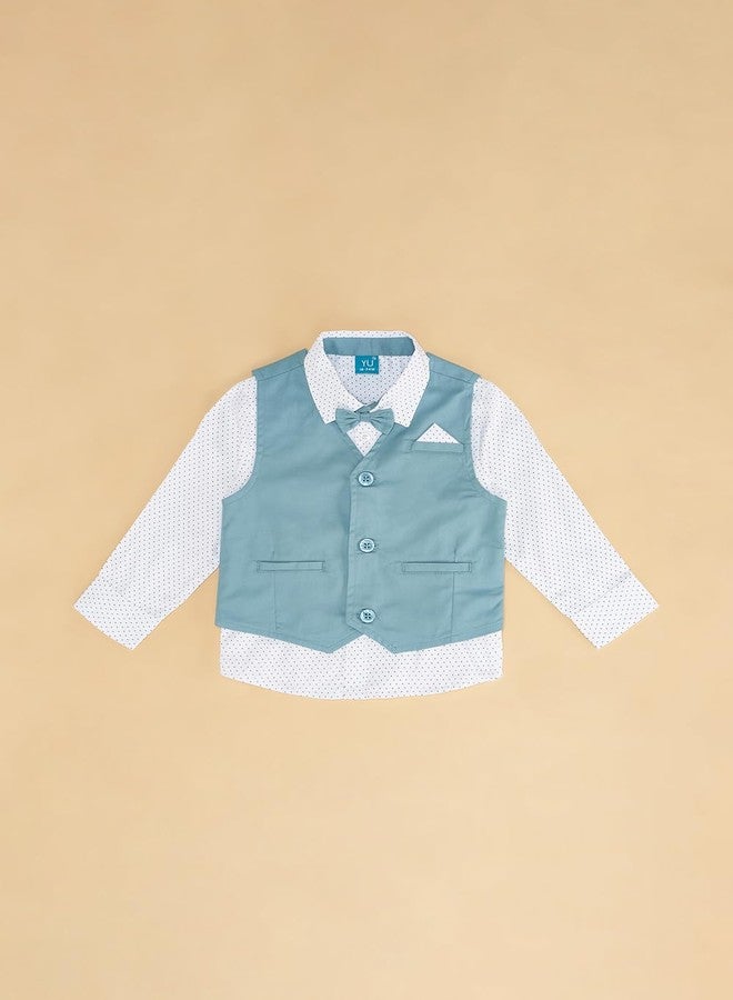 YU by Pantaloons Baby Boy's Regular Fit Shirt (110149631011_Blue - Image 3