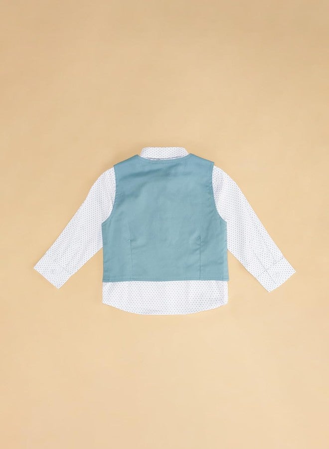YU by Pantaloons Baby Boy's Regular Fit Shirt (110149631011_Blue - Image 4