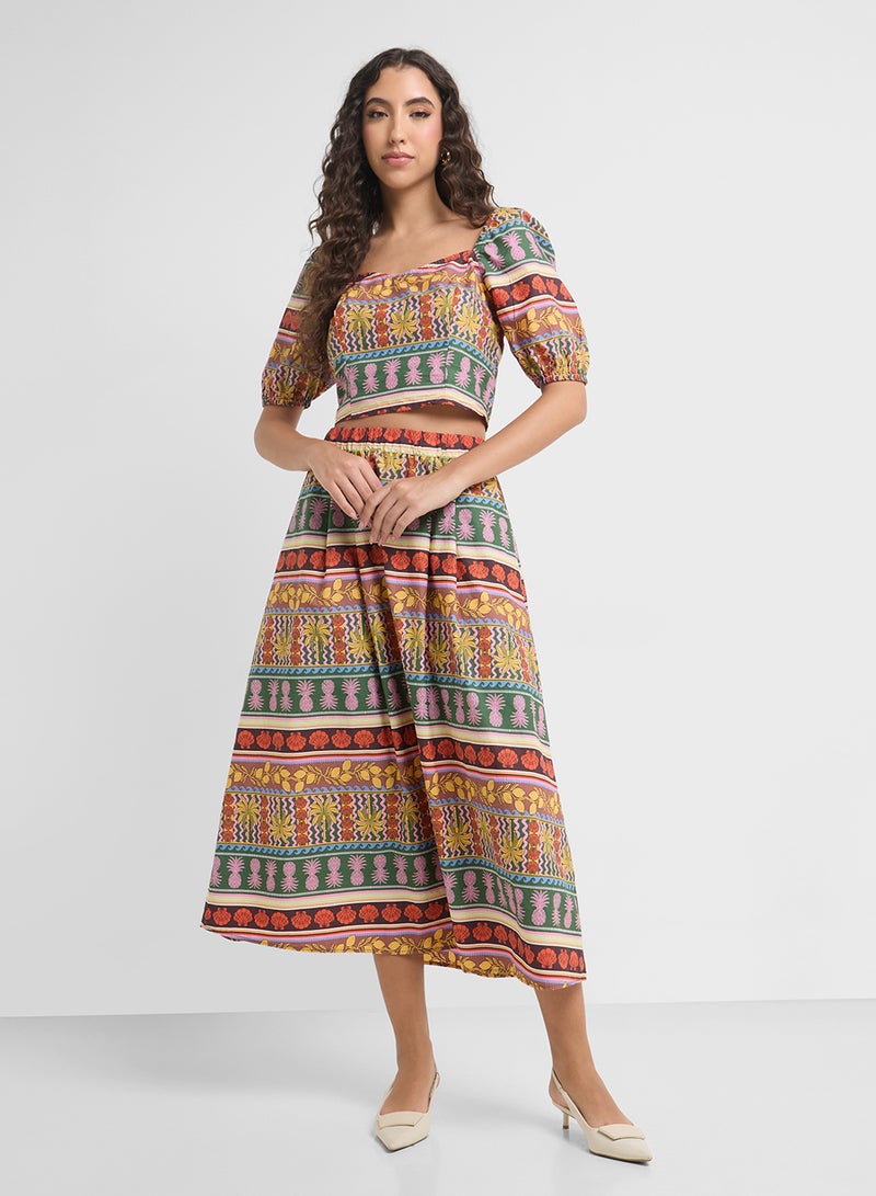 VERO MODA Tropical Summer midi Skirt  - Image 1