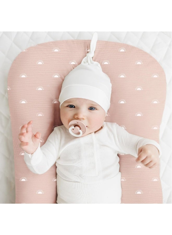 Konssy Muslin Baby Lounger Cover 2 Pack, 100% Cotton Newborn Lounger Cover, Soft and Breathable Baby Nest Slipcover for Boys Girls - Image 3