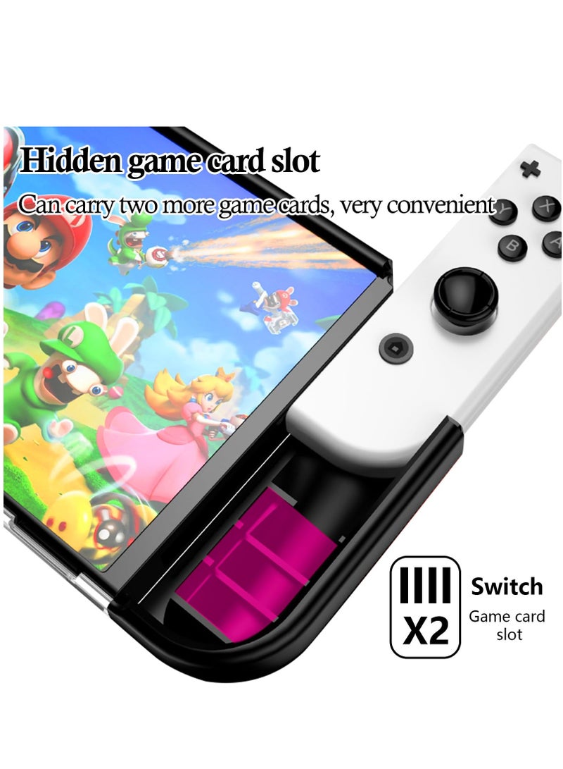 Case For Nintendo Switch OLED 2021 TPU Grip Protective Case Accessories Compatible with Dockable Nintendo Switch OLED 7 Inch and Joy-Con Controller (Black) - Image 5