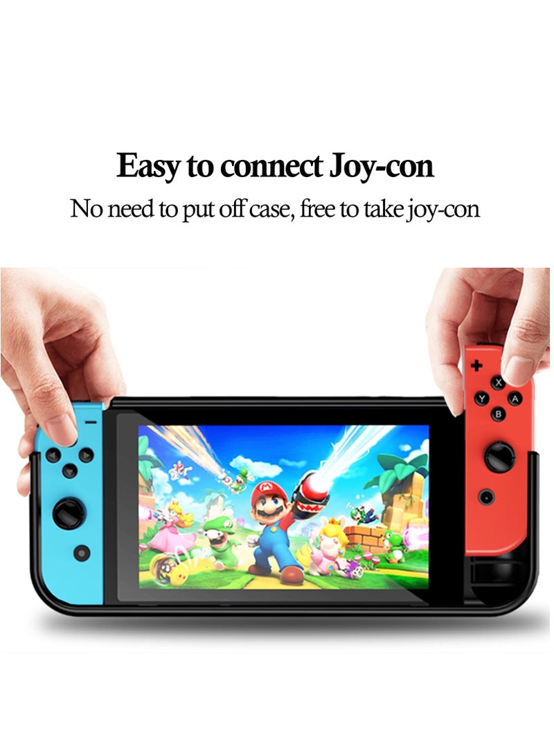 Case For Nintendo Switch OLED 2021 TPU Grip Protective Case Accessories Compatible with Dockable Nintendo Switch OLED 7 Inch and Joy-Con Controller (Black) - Image 4