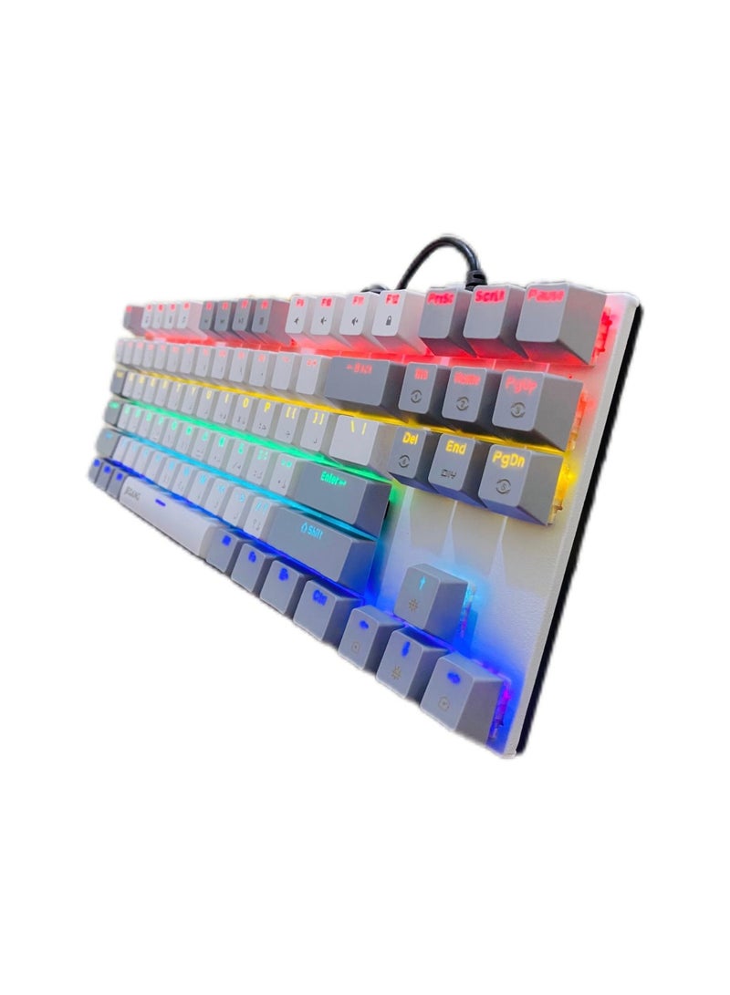 JEQANG JEQANG 87 Key RGB Mechanical Keyboard With Lighting Effect For Office And Gaming White Gray Colour JK-929  - Image 3