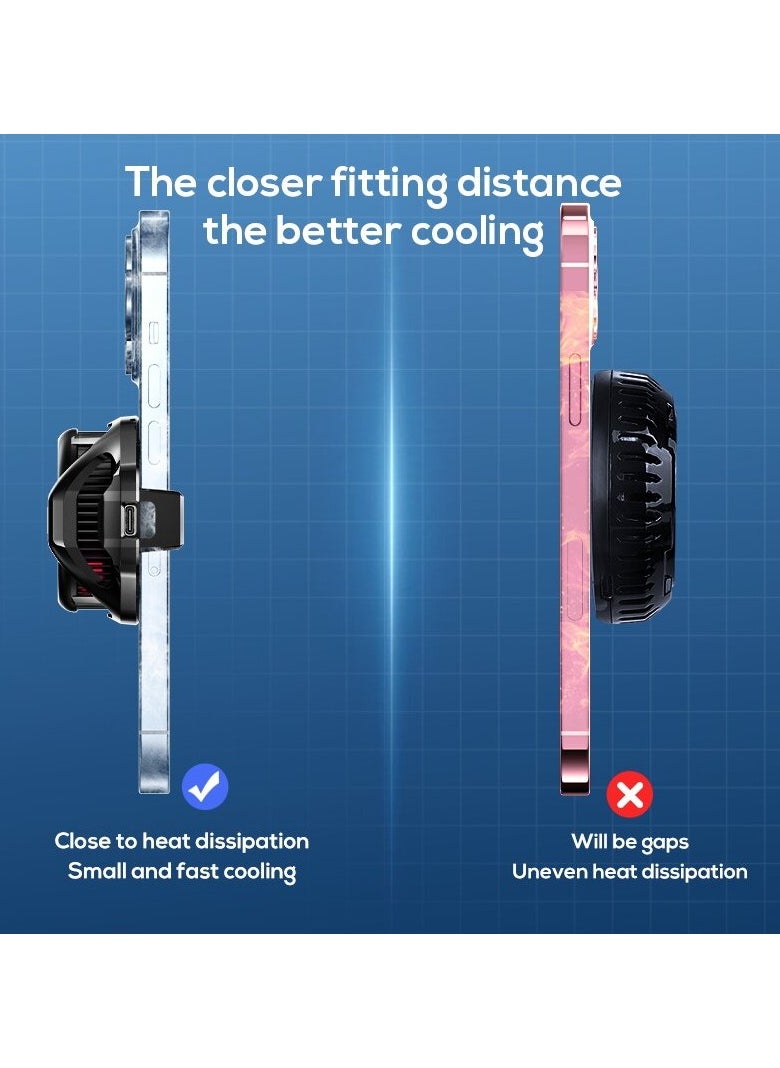VKL - Mobile Phone Cooler for Game Fan PUBG, Designed iPhone 12/13 Series, Live Streaming and Vlog, Semiconductor Heatsink Without Noise iOS Android, ipad Tablet - Image 1