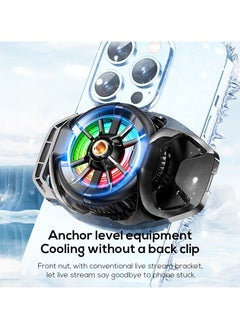 Mobile Phone Cooler for Game Fan PUBG, Designed iPhone 12/13 Series, Live Streaming and Vlog, Semiconductor Heatsink Without Noise iOS Android, ipad Tablet