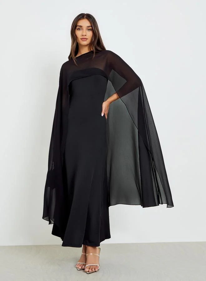 ستايلي فستان طويل مع شال شفاف