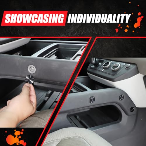 HIRUFAIT Screw Decorative Cover for 2020-2023 Land Rover Defender Accessories, 8 PCS Aluminum Alloy Car Screw Protection Cover Trim (Gear Console Side) - Image 5
