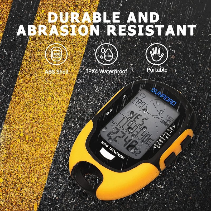 SUNROAD Altimeter GPS Digital Waterproof Outdoor Altitude Pre-Warning Remind Compass Stopwatch Sports -Barometer Weather Forcast Pedometer - Image 4