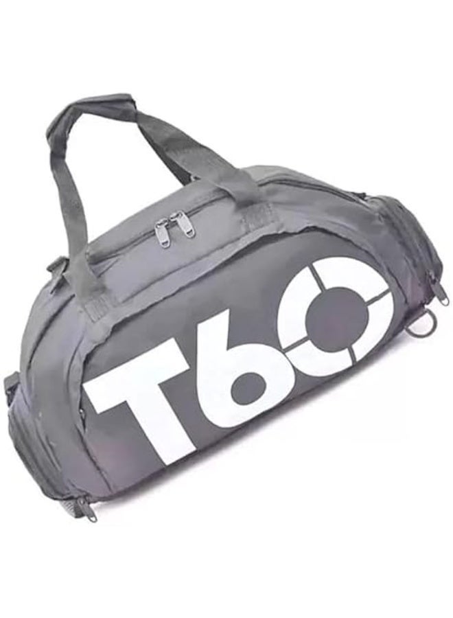 شنطة سفر للنساء ، ظهر رياضية T60 لصالة الالعاب الرياضية تدريب كروس رمادي، من فيان، قطن