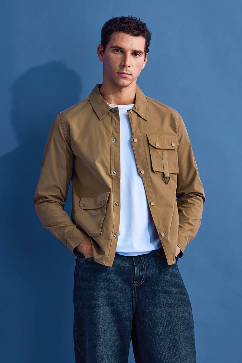 سنيتش جاكيت عملي بجيوب مزدوجة وقصة عادية