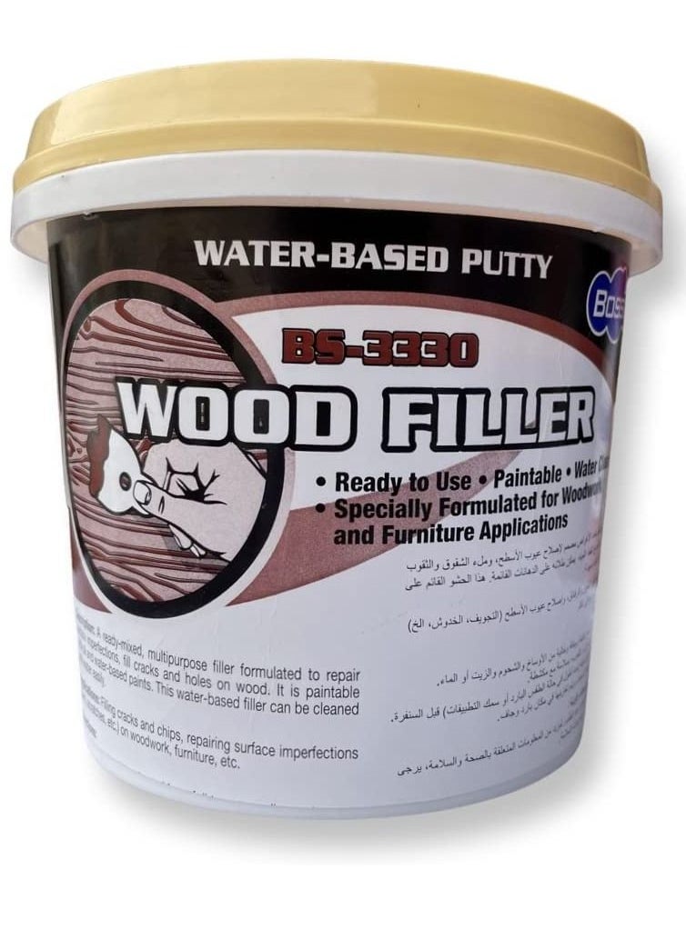 Bossil Water Based Wood Filler For Repairing & Finishing Stainable & Paintable, Permanent Non Shrinking Quick Drying 1KG  - Image 1