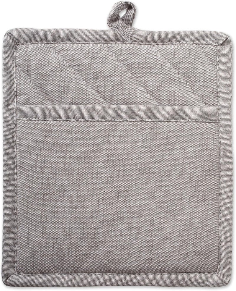 DII طقم مطبخ د.آي.آي 100 قطن شامبرية بلون صلب مع حوامل أواني 2 قطعة - Image 2