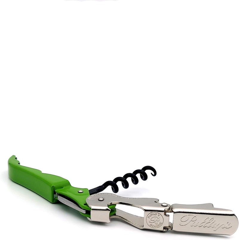 Pulltap's Genuine Classic 500 Waiter's Corkscrew – Double-Hinged Wine Key with Hinged Foil Cutter – Patented Design – Made in Spain – Lemon Green (Verde Limón) - Image 2