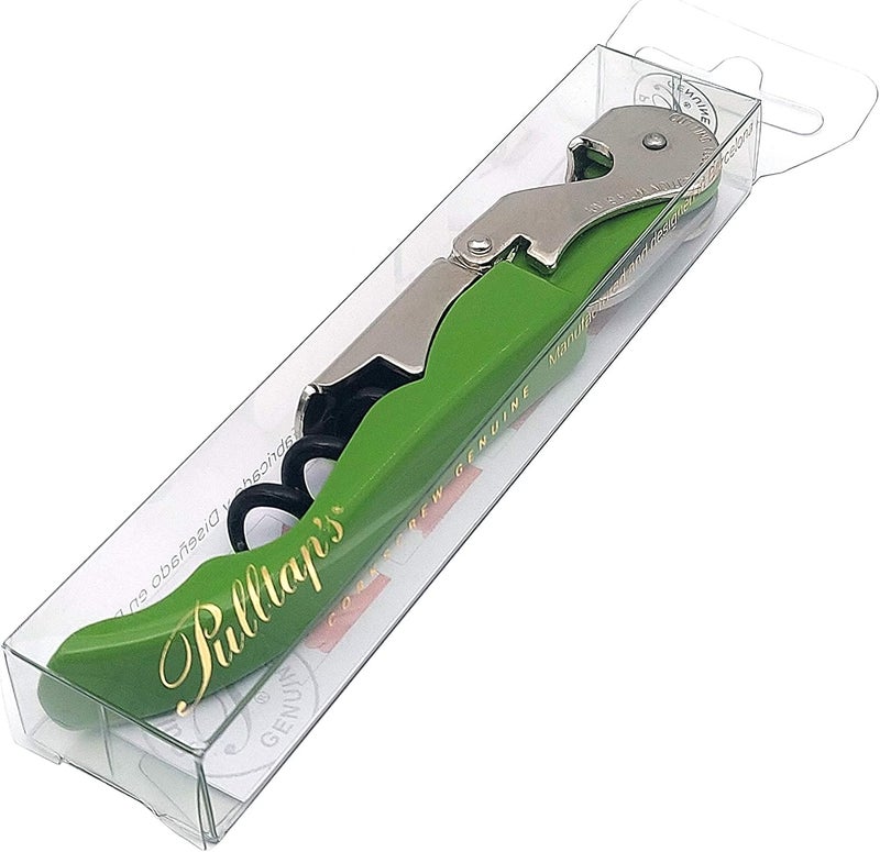 Pulltap's Genuine Classic 500 Waiter's Corkscrew – Double-Hinged Wine Key with Hinged Foil Cutter – Patented Design – Made in Spain – Lemon Green (Verde Limón) - Image 4