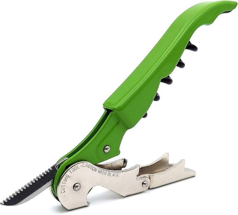 Pulltap's Genuine Classic 500 Waiter's Corkscrew – Double-Hinged Wine Key with Hinged Foil Cutter – Patented Design – Made in Spain – Lemon Green (Verde Limón) - Image 1