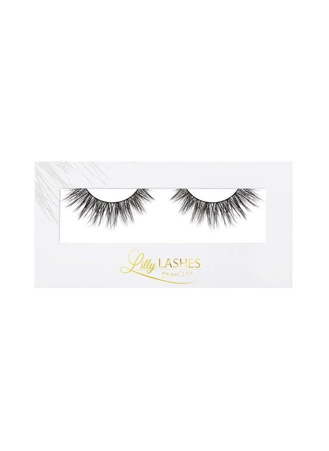 Lilly Lashes - Luxe in Lite Mink Lashes | Wispy Lashes Mink | Natural Looking Lashes | False Eyelashes | Mink Cat Eye Lashes | Strip Lashes | Fake Lashes 13mm length, Reusable Up to 15 Wears - Image 1