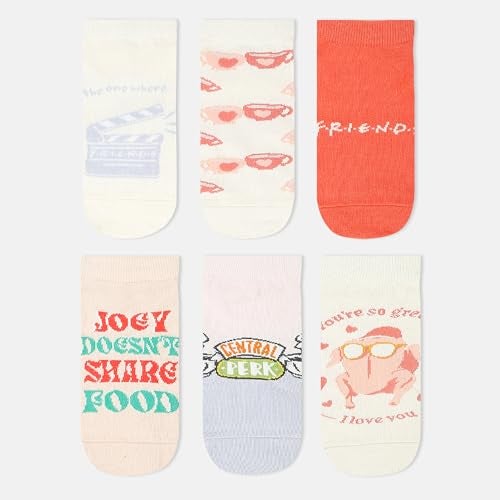 BALENZIA SocksXpress FRIENDS Official Merchandise Socks Gift Box - Pack of 8, Iconic Quotes & Embroidered Designs, Premium Ankle & High-Ankle Socks for Women - Image 2
