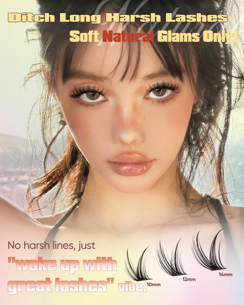 zenotti Natural Lash Clusters Wispy Eyelash Clusters Short Manga Cluster Eyelash Extensions 10-12-14MM C-Curly Fairy Individual Lashes Cluster Bunny Lash Extensions 120PCS by zenotti - Image 4